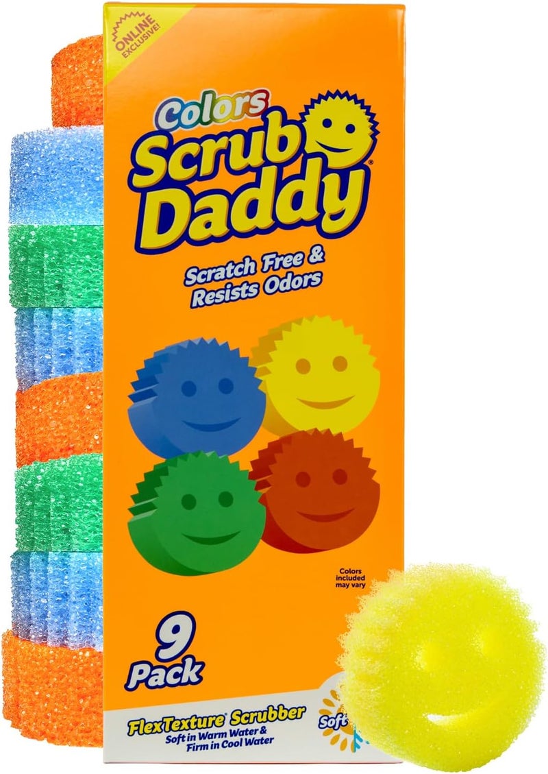 Scrub Daddy Scratch-Free Multipurpose Kitchen Sponges - Bulk Dish Sponges for Kitchen, Bathroom, Household Cleaning & More - Made with BPA-Free Polymer Foam (9 Count) - Image 1